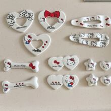 新款珍珠白KT猫爱心骨头五角星配件diy手工材料卡通手机壳配饰