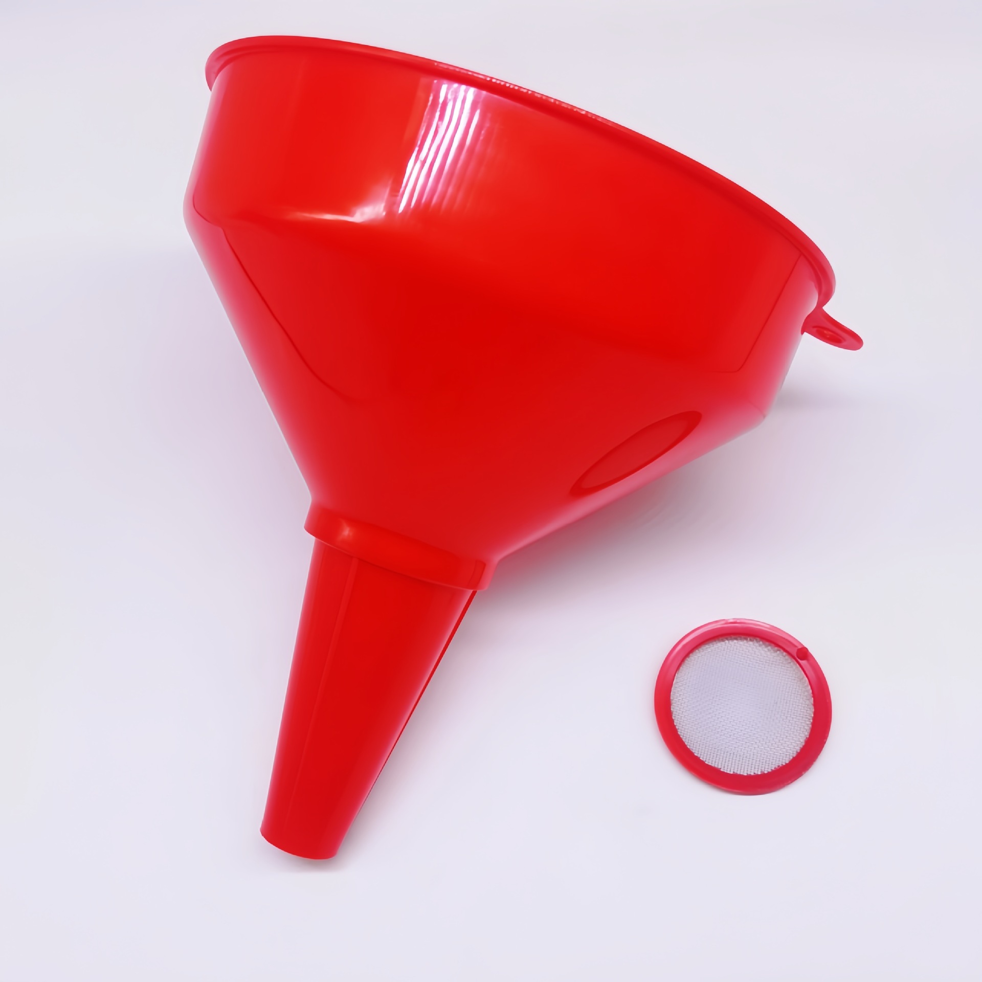 厂家直销塑料加油漏斗PP塑胶20CM特大油漏带过滤网汽车加油工具