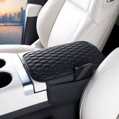 Car Armrest Box Mat Storage Organizer Universal Armrest Protection Pad Cross-Border Labeling Armrest Box Heightening Pad (Armrest box pad) - black