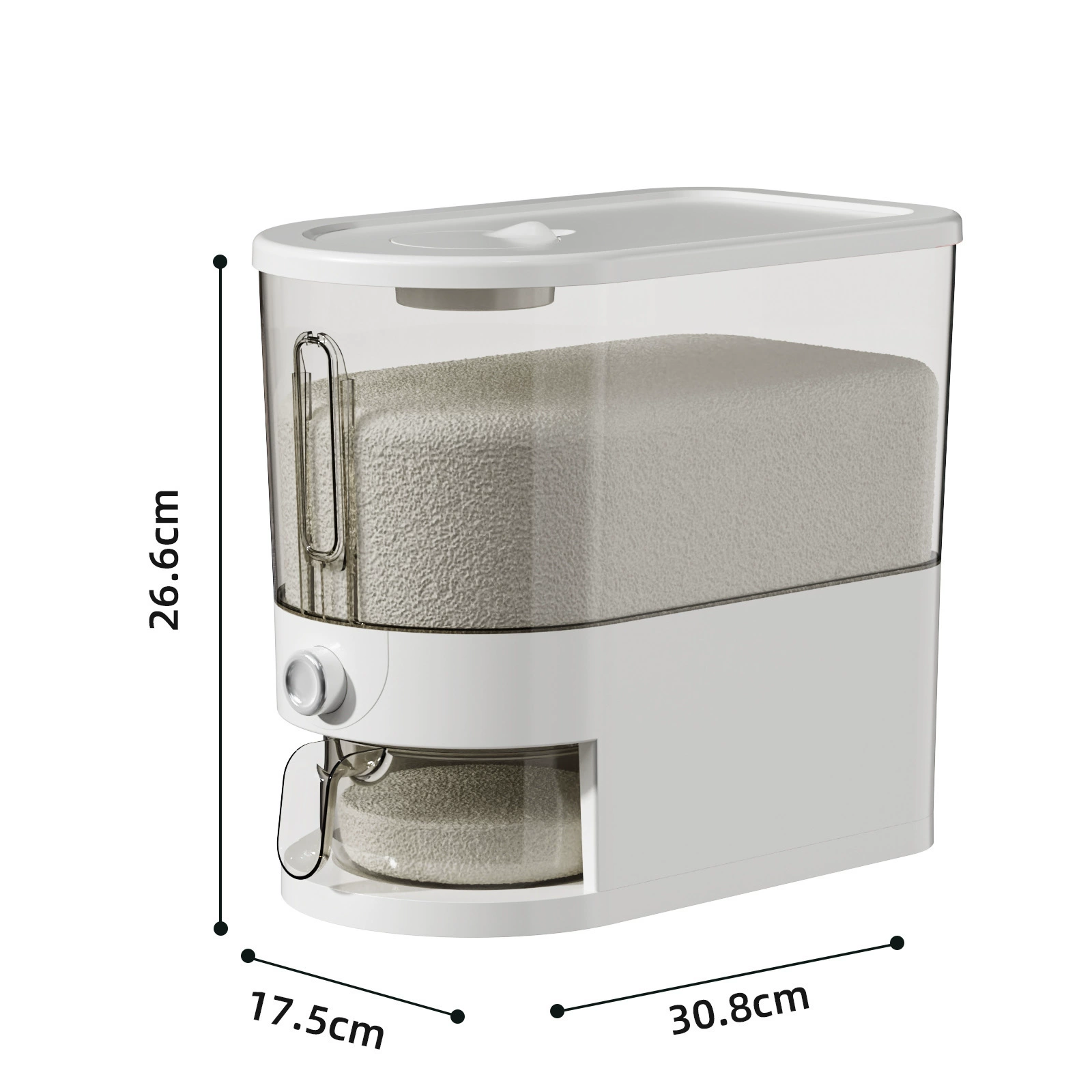 Capacious rice tank for home use, storage box, insect and moisture protection