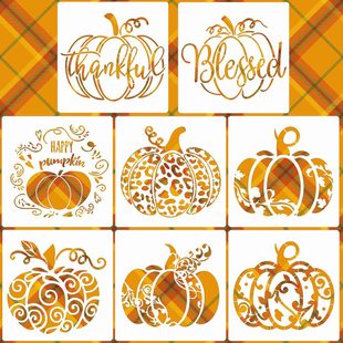 Cross-border hot selling pumpkin theme painting template Thanksgiving theme painting template suit hollow painting Template
