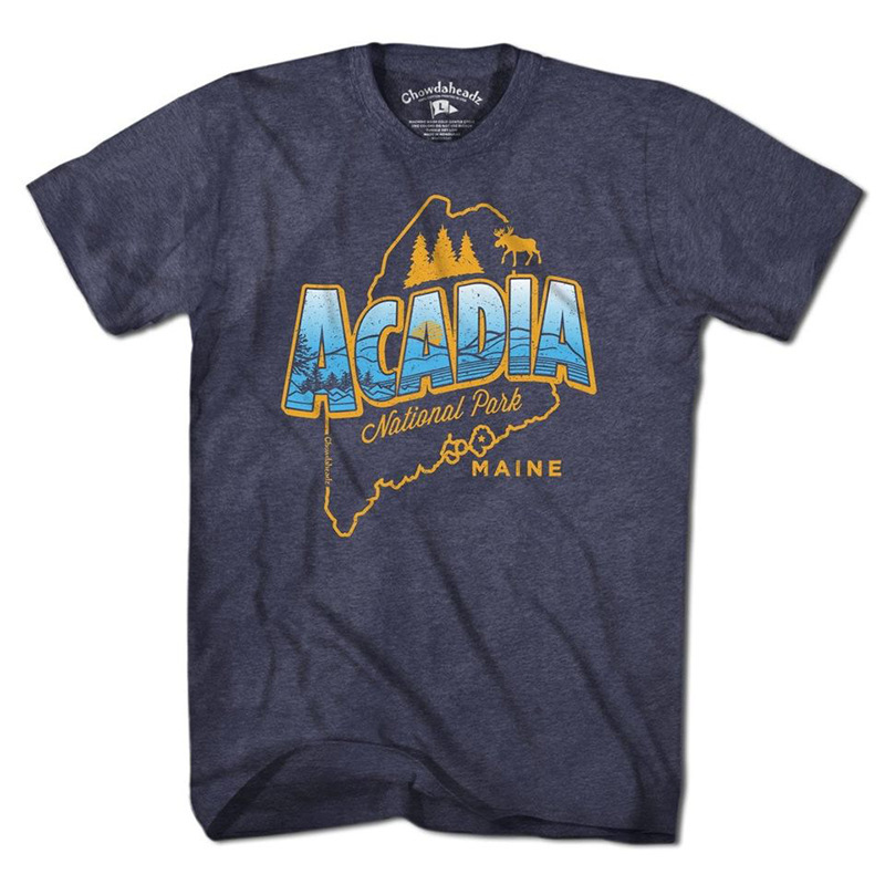 Acadia National Park American Retro Yellowstone Park Short-Sleeved T-Shirt Acadia National Park American Retro Yellowstone Park Short-Sleeved T-Shirt