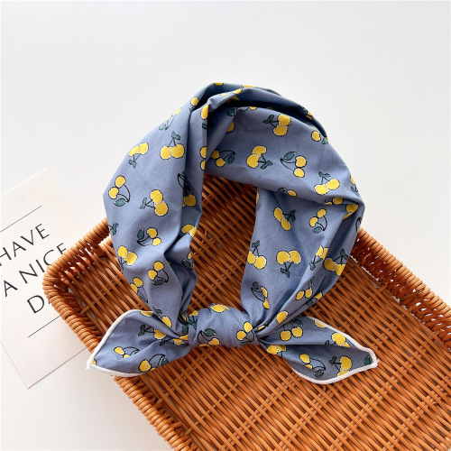 58 cotton and linen small square scarf for women, spring and autumn Korean literary and artistic versatile fashion temperament scarf single-sided digital printed scarf