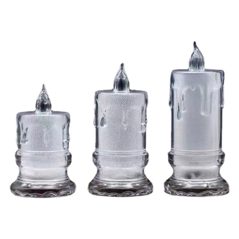 Трансграничная эксклюзивная Бездымная светодиодная Электронная свеча лампа оптом прозрачный маленький чайный воск Рождество предложение на день рождения украшение