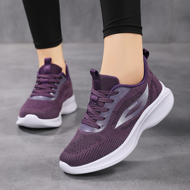 Cross-Border Women's Shoes, Spring and Autumn Mesh Breathable Sports Shoes, Casual Shoes, Lightweight Student Running Shoes, Soft-Soled Travel Shoes