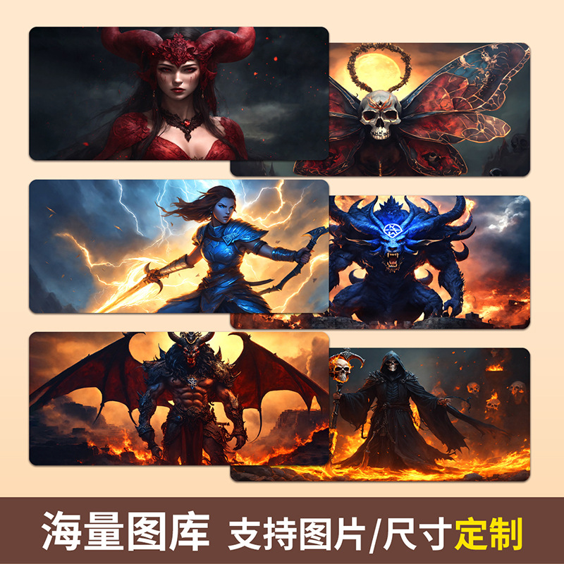국경 간 폭발 악마 스타일 시리즈 컴퓨터 책상 매트 마우스 패드 대형 게임 마우스 패드 사무실 책상 마우스 패드