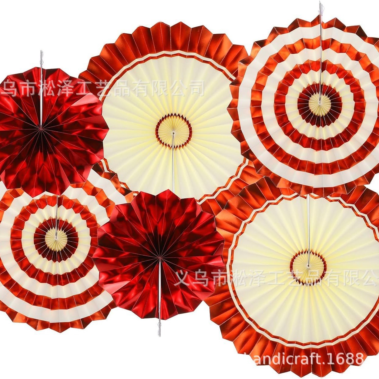 6 un conjunto de ventilador de papel redondo de origami flores festivas decoración de ventanas de bodas de cumpleaños pared de fondo DIY set