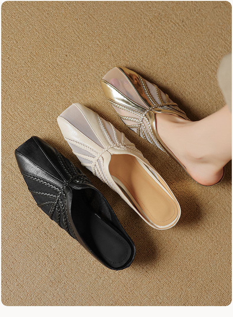 Sandal cao gót nữ mũi nhọn quai chéo gót 5 cm phong cách Hàn Quốc — đen chi tiết 5
