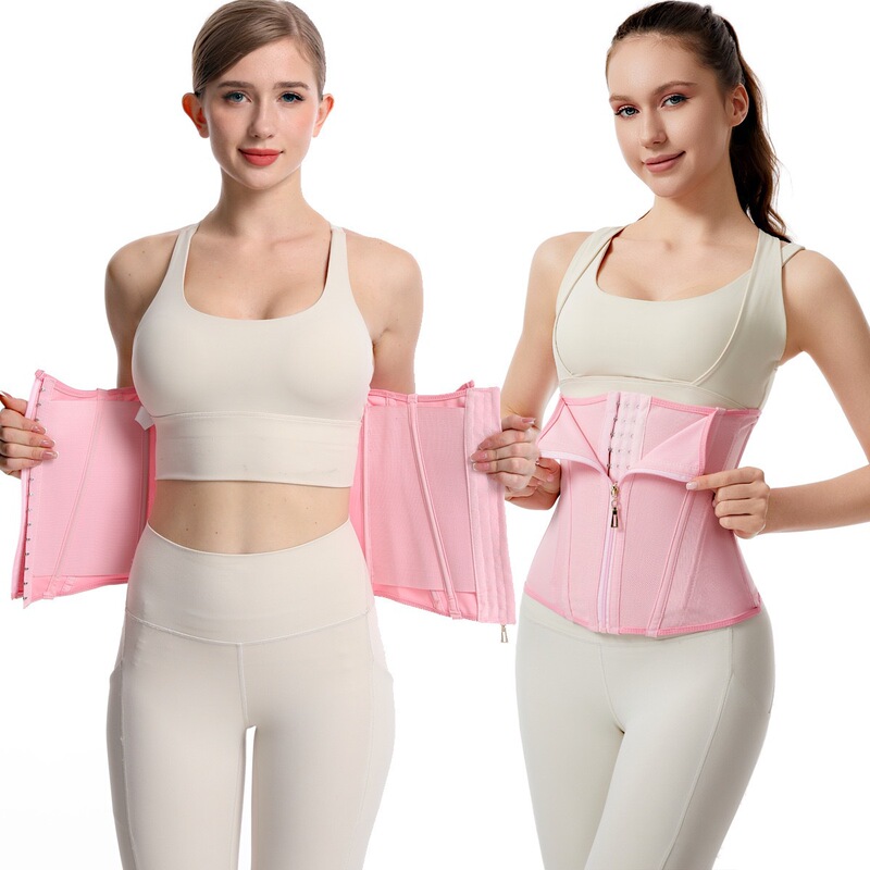 Women's Waist Trainer Zipper Corset Shapewear with 9-Bone Hook-And-Eye Abdominal Control Mesh Waist Body Shaper Women's Waist Trainer Zipper Corset Shapewear with 9-Bone Hook-And-Eye Abdominal Control Mesh Waist Body Shaper