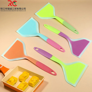 Silicone Spatula, High Temperature Resistant Tamagoyaki Spatula, Non-Stick Silicone Spatula, Two-Color Transparent Wide-Mouth Spatula, Kitchen Supplies