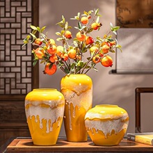 流釉陶瓷花瓶中式复古透明水养富贵竹客厅古典鲜花干花插花摆件
