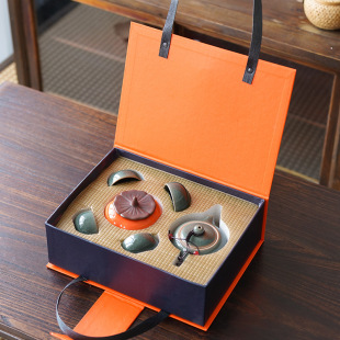 High-end kung fu tea set gift box suit light luxury ceramic teapot business activities gift logo