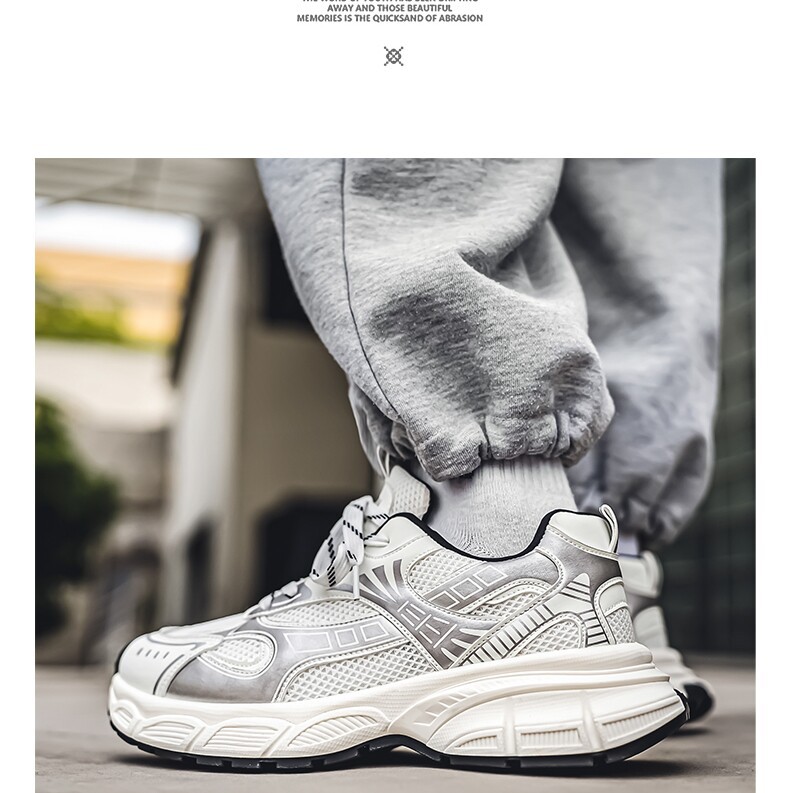 Men's Summer Mesh Breathable Sneakers For Teenagers, Casual Running With Height-increasing Design, Featuring A High-end_vogvips.com