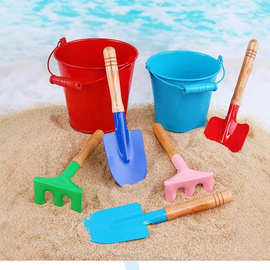 沙滩玩具儿童铲子和童套装加厚铁桶小铲子海边户外园艺挖沙子工具