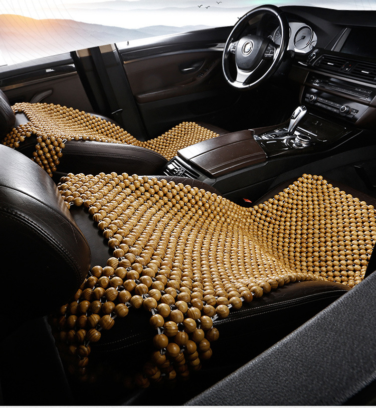Wooden Bead Cooling Mat, Summer Car Seat Cushion, Single Seat, Main Driver's Seat Cushion, Breathable Summer Car Mat, Universal for Large Trucks