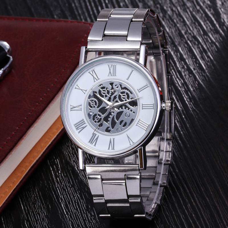 Aushöhlen Neue Stahl Band Perspektive Nicht Mechanische Uhr herren Uhren Herren es_voghion.com