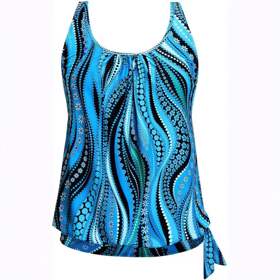 [Single Top] 2025 European and American Sexy Fashion New Printed Double Shoulder Strap Vest Style Seaside Vacation Swimwear