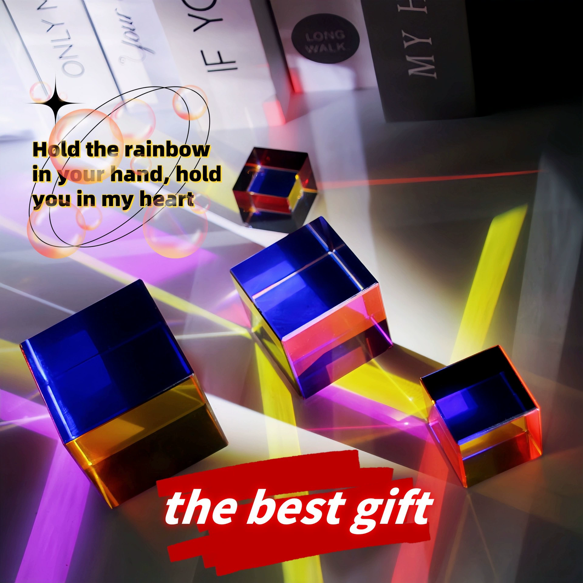Куб-призма, настольные украшения, ловушка для радуги, праздничные подарки, трансграничные поставки, оптовая продажа, дропшиппинг