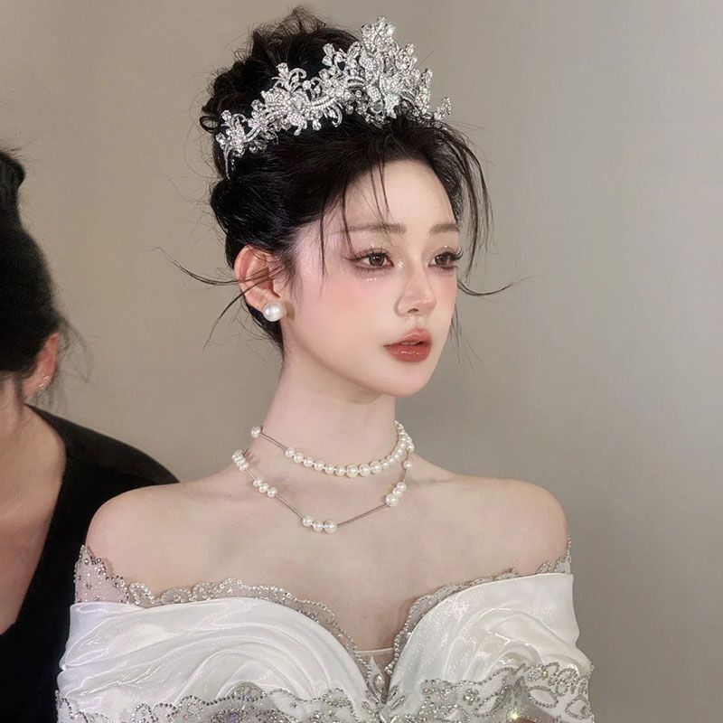 韩式新款奢华皇冠头饰公主双层王冠新娘婚礼婚纱礼服甜美皇冠发箍|undefined