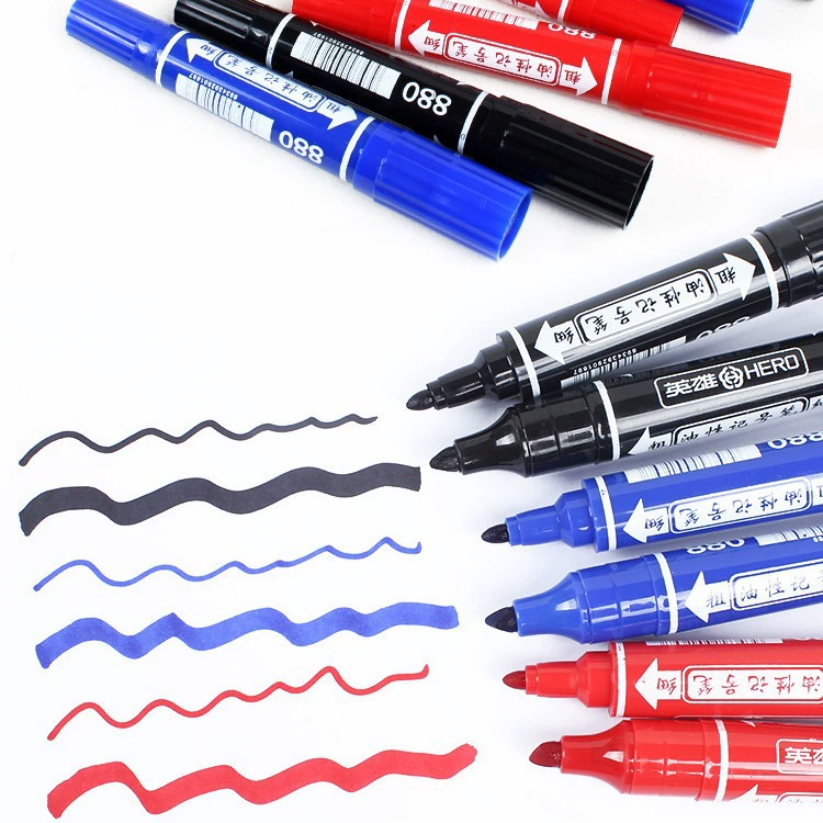 Маркер большой емкости Hero 880 на масляной основе, большая цветная Толстая маркерная ручка с двумя головками, специальная ручка для экспресс-логистики