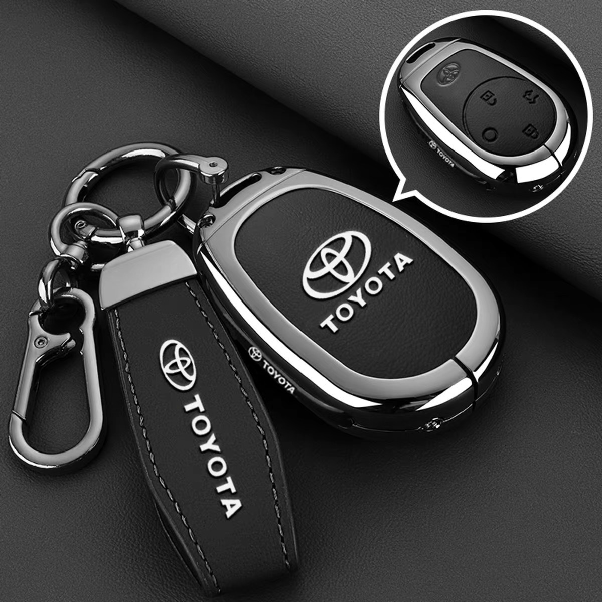 블랙 가죽(로프 버클 걸이 버클)