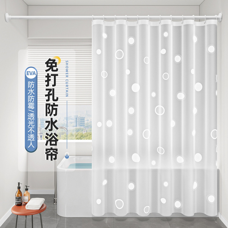 In stock wholesale bathroom shower curtain Water Cube waterproof shower curtain kitchen covering curtain balcony partition curtain