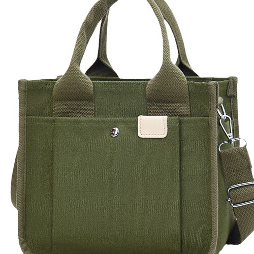 Original Japanese bucket tote canvas bag, simple and versatile, artistic one-shoulder portable lunch box bag for women cross-body