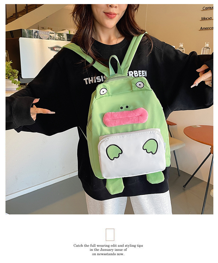 A new large-capacity, creative and funny schoolbag for students in the style of a Japanese-style cute and ugly cartoon anime school full figure
