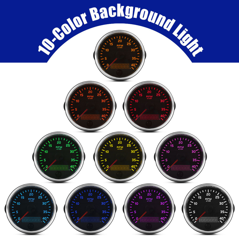 Car Modified 85mm Tachometer Diesel Engine 12/24V 4000RPM