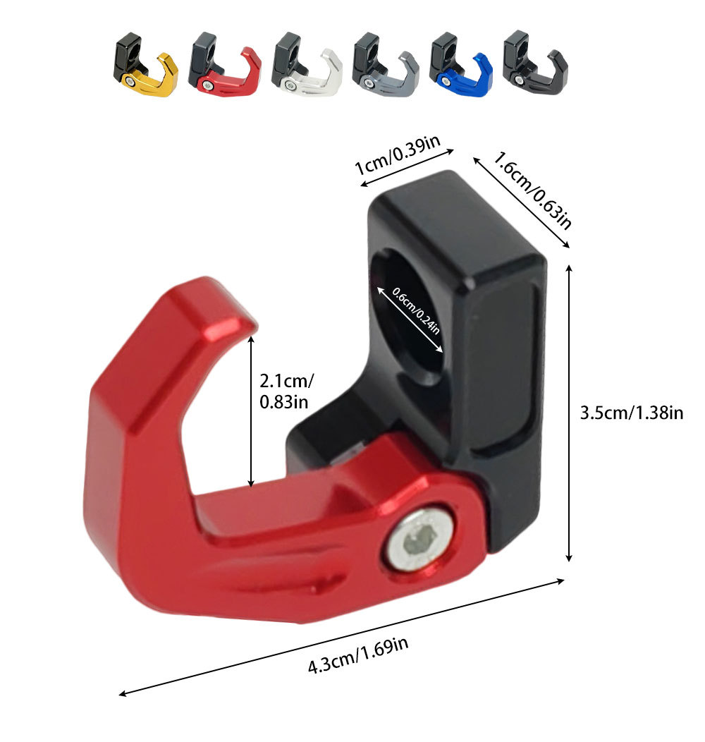 M6 Universal Front-Mounted Electric Vehicle Helmet Hook Cnc Folding Hook Storage Hook Motorcycle Accessories
