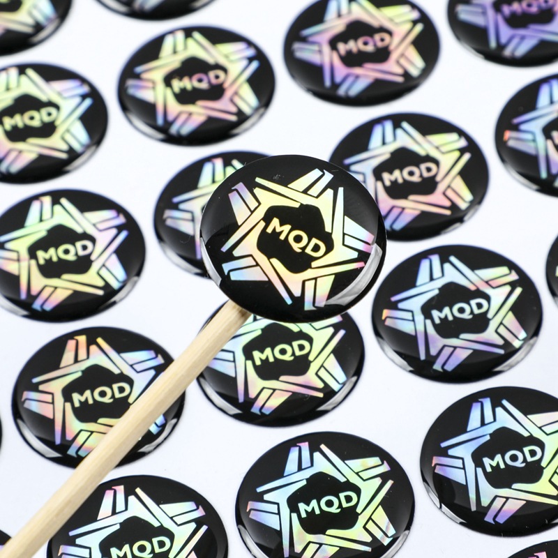 镭射水晶标滴胶水晶滴塑不干胶彩色水晶滴胶贴可印logo