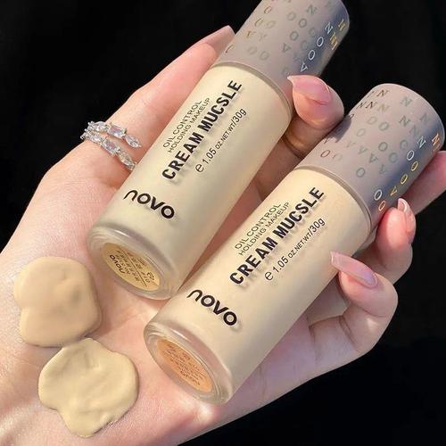 NOVO Foundation: Water- and Sweat-Proof, Long-Lasting Makeup for Oily Skin—Moisturizing, Non-Cakey, and Offers Flawless Coverage, Just Like the Internet-Famous Trendsetter!