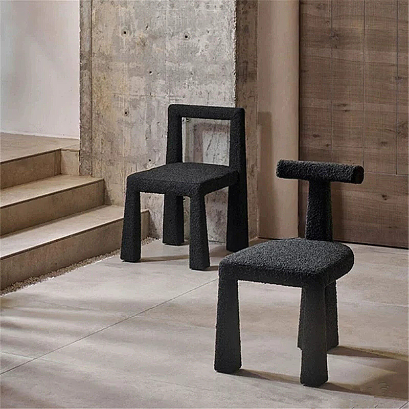 Silky Style Lambskin Dining Table and Chair Designer Chair Modern Simple Home Makeup Stool Internet Popular ins Chair Silky Style Lambskin Dining Table and Chair Designer Chair Modern Simple Home Makeup Stool Internet Popular ins Chair