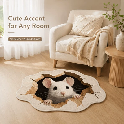Cute and adorable lion-shaped doormat, made of faux cashmere, with a unique design, stain-resistant, skin-friendly, suitable for bedrooms and bathrooms, and features a thickened layer for added comfor (Avtomobil döşəmə paspasları) - 93gyg-cute-animal-no2-1-4060cmskin-friendly-imitation-cashmere