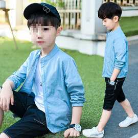 童装男童薄外套2026新款夏季棒球服中大小童夹克开衫儿童防晒衣潮