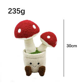 原创热销新款mushroom plush 蘑菇盆栽创意玩偶桌面摆件毛绒公仔
