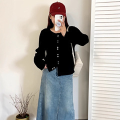 【包邮】大码女装气质小香风外套女针织开衫2025秋胖mm条纹上衣