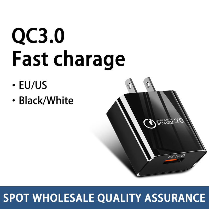 Cross-Border Direct Sales Qc3.0 Fast Charging Charger 5V3A/9V2A Mobile Phone Charging Head European and American Standard Power Adapter