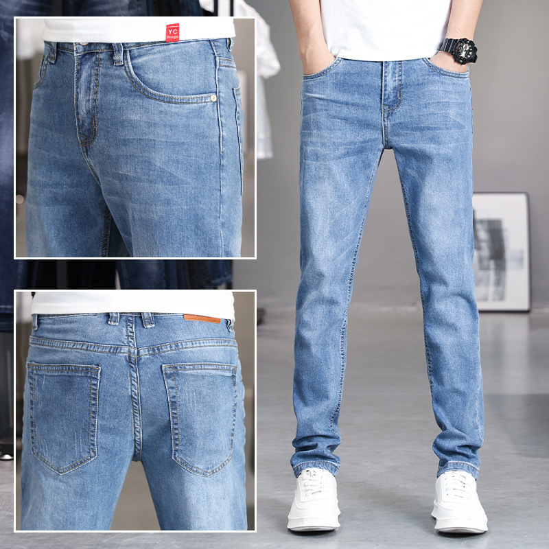 Jeans Men's 2025 Spring and Summer Loose Straight Korean Style Trendyy Casual Long Pants Fashionable Elastic Small Feet Trend