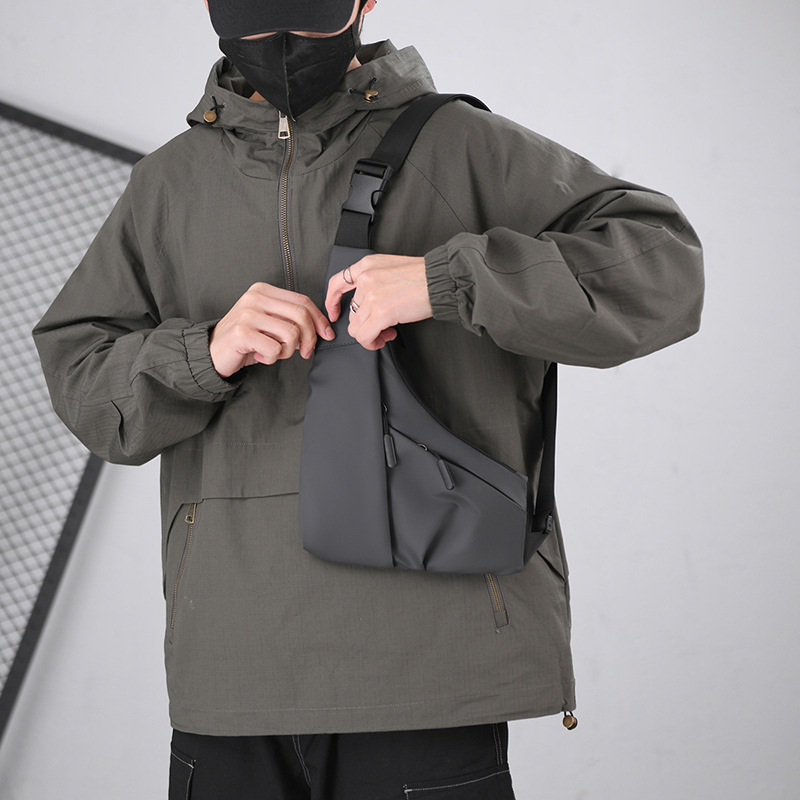 Fashionable men's underarm prepuce chest bag, men's backpack, single shoulder chest bag, anti splashing diagonal chest bag, large capacity chest bag_voghion.com