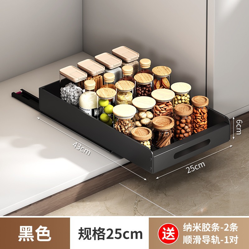 Cajón interior del gabinete estante de almacenamiento de la cocina almacenar canasta de extracción estratificado condimentar platos bandeja de platos caja de extracción tipo de almacenamiento