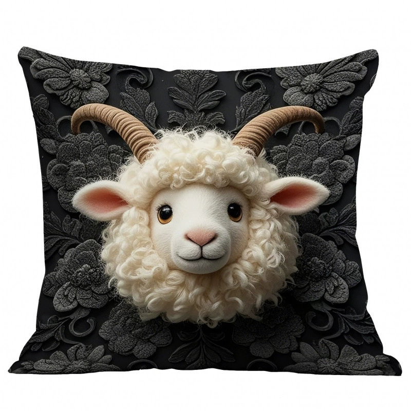 Pillow, plush pillowcase, cute sofa with animals, (Cross-border trading)