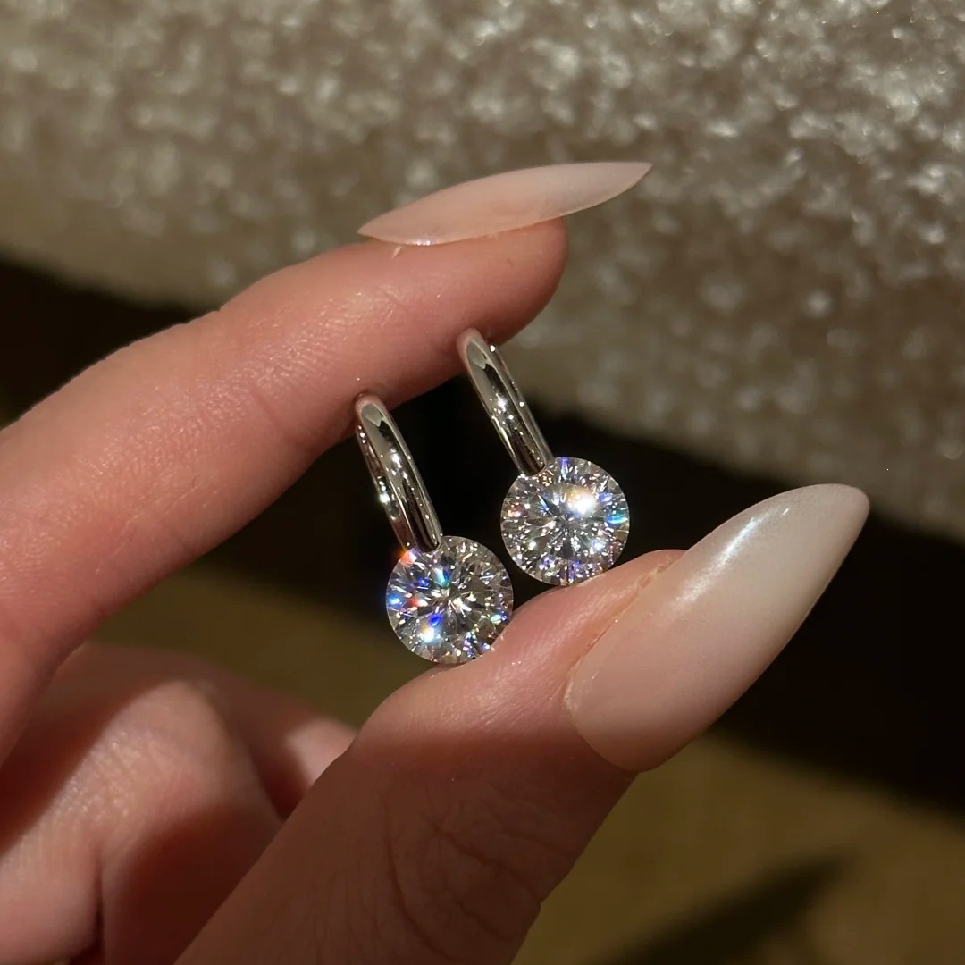 Agile earrings, elegant nail sequins with zircon, simple and elegant design