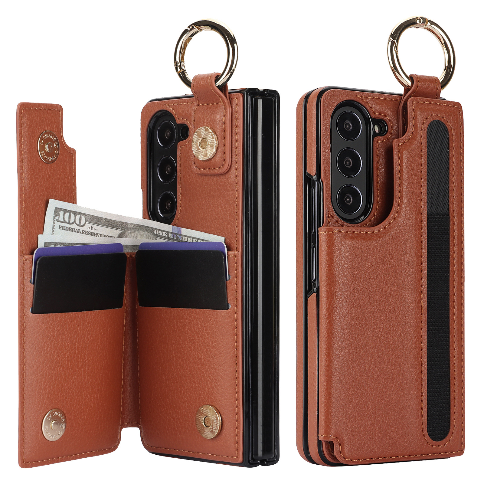 Aplicable Samsung Z FOld7 estuche para teléfono móvil plegable con ranura para bolígrafo FOld6 billetera funda protectora de anillo para teléfono móvil