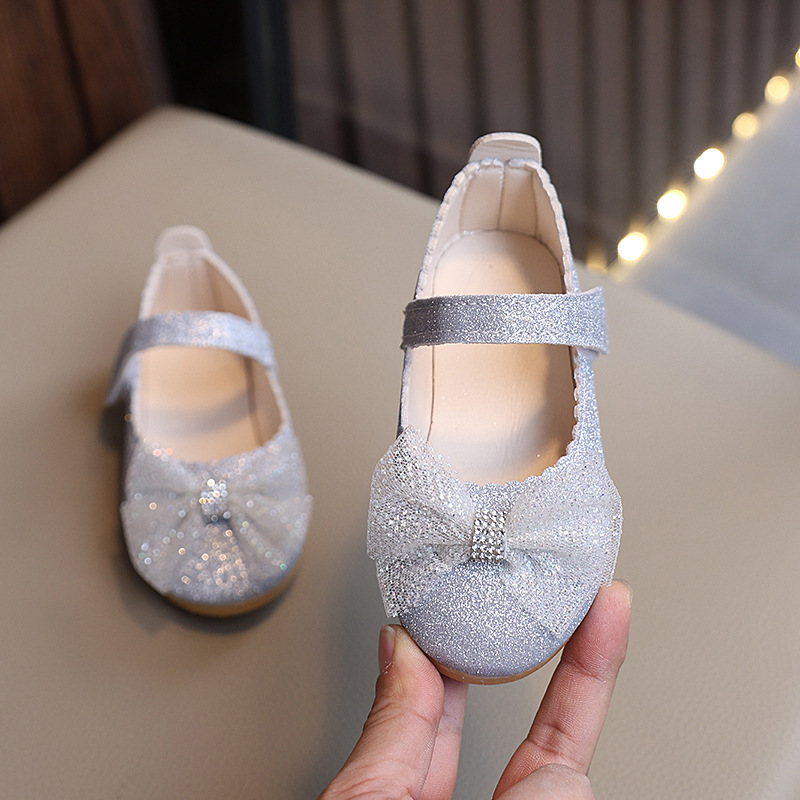 Zapatos de princesa para niñas, nuevos zapatos para niños, zapatos de cuero de primavera y verano brillantes, zapatos de niña, zapatos de bebé, suela suave