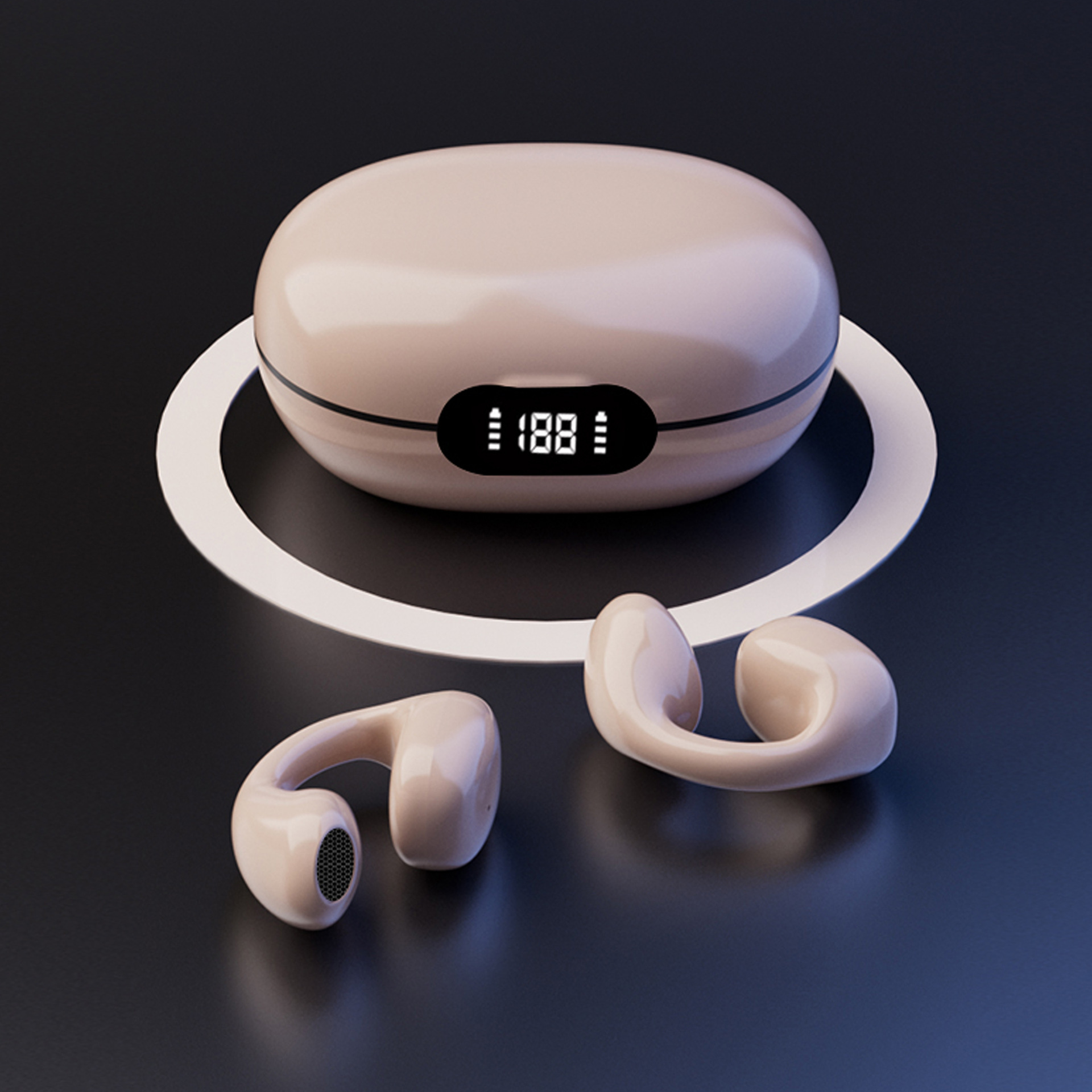 Nuevos auriculares Bluetooth Real almacén transparente inalámbrico semi-en la oreja de larga duración resistencia táctil TWS auriculares Bluetooth al por mayor image 4