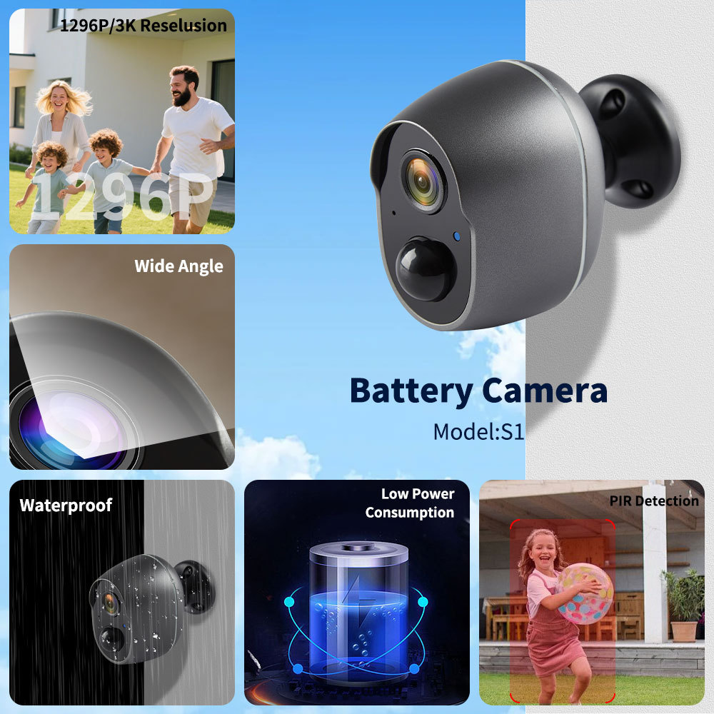 Tuya WIFI Camera 3MP Wireless Wifi Security Battery Camera