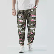2024潮流印花迷彩休闲男女情侣款卫裤抽男士宽松哈伦束脚春夏新款
