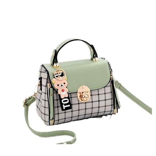  New Women's Fashionable Universal Tartan Top Handle Bag Women's Bag Shoulder Crossbody PU Leather Women's Commute Shopping Bag