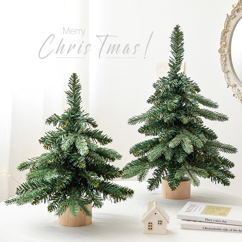 NUCHI Cross-Border Nordic 60cm Mini Christmas Tree Set Small Desktop Ornament Wreath Vine Decoration